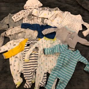 Newborn Boys Pajamas Lot of 13